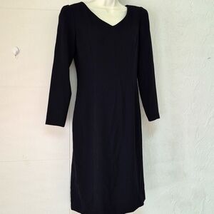 Vintage Liz Claiborne Long Sleeve Professional Dress w/Shoulder Pads 2 90's Y2K